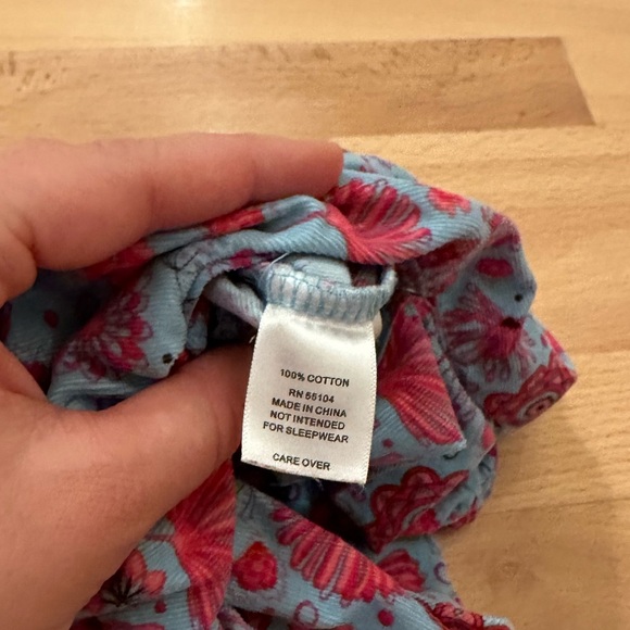 Floral Blue and Pink Kids One Piece in velvet - Picture 4 of 8